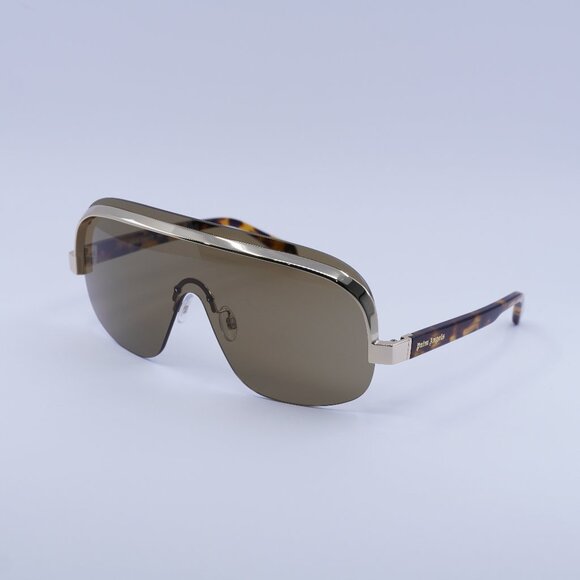 Palm Angels PERI10I KING 6064 Sunglasses Gold/Havana Shield Frame Brown Lenses